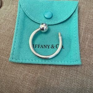 Tiffany & Co. Sterling Silver Screwball Key Ring with one screwball missing.